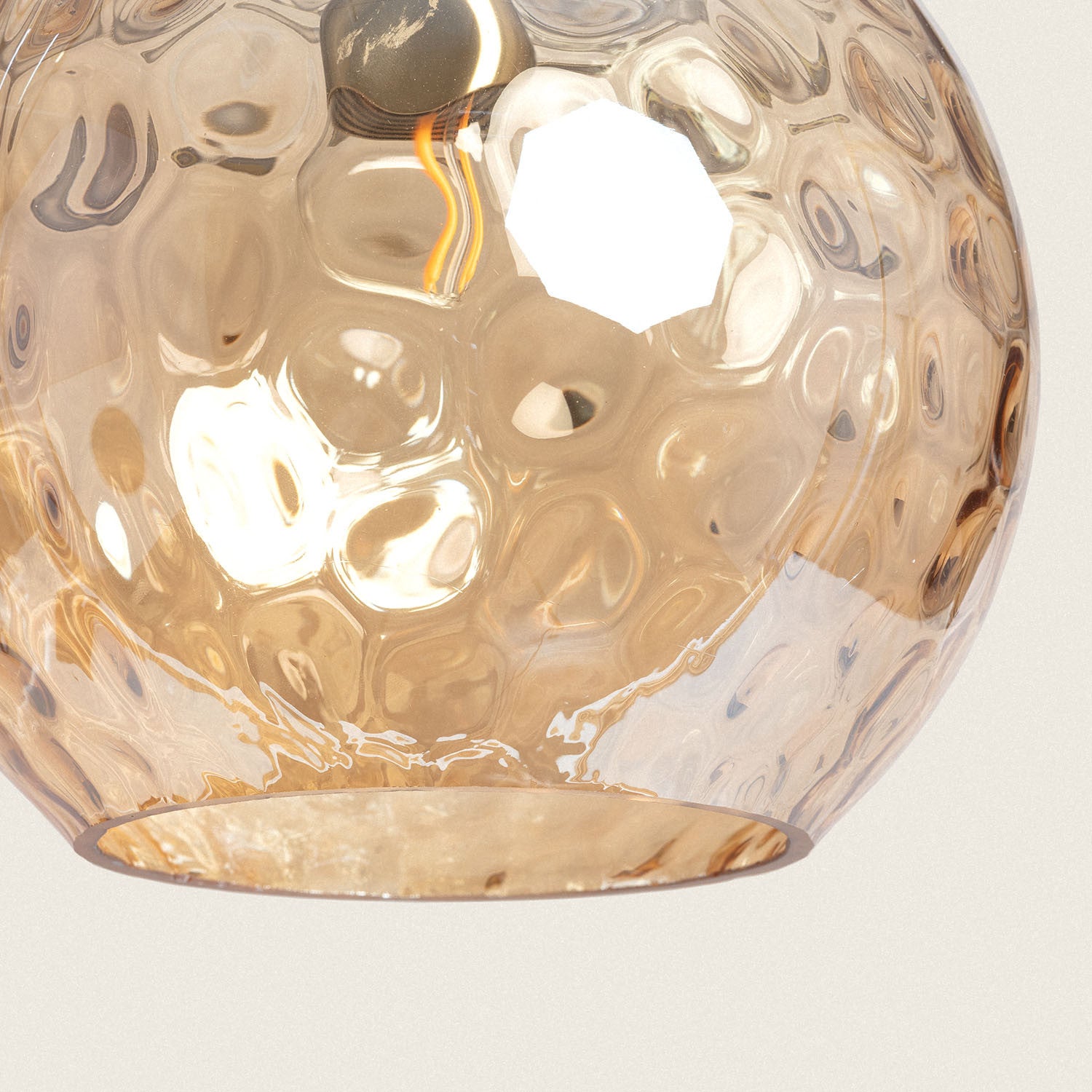 Ledkia Lámpara Colgante Cristal Cornelio Ámbar Verre,Fer - 5