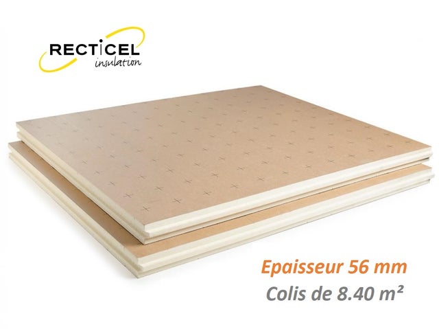 Dalle PU plancher chauffant Epaisseur 56 mm 1200x1000 R2.60 Paquet de 8.40 m² (7 dalles)