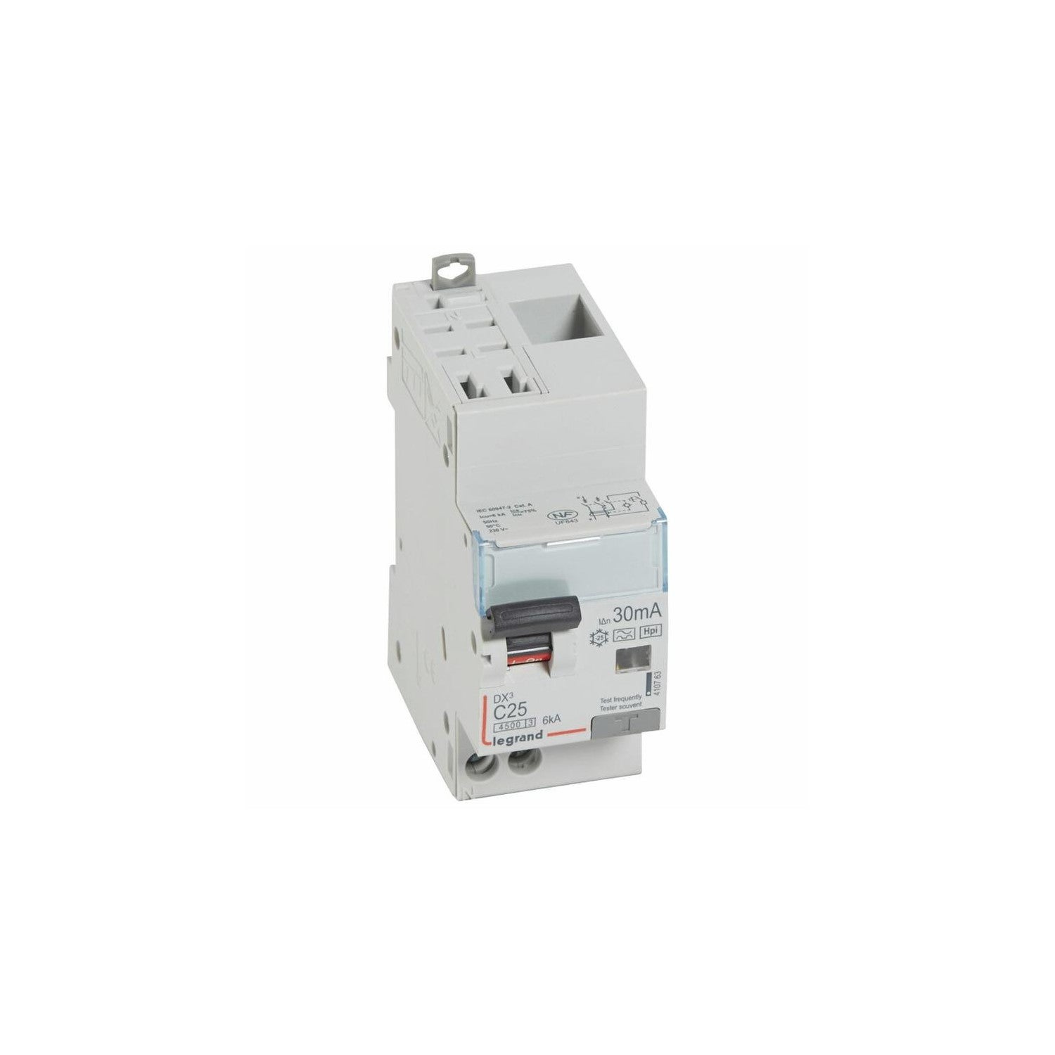 disjoncteur différentiel legrand dx3 25a courbe c 30ma 2 poles type hpi - auto / vis - 6ka - 2