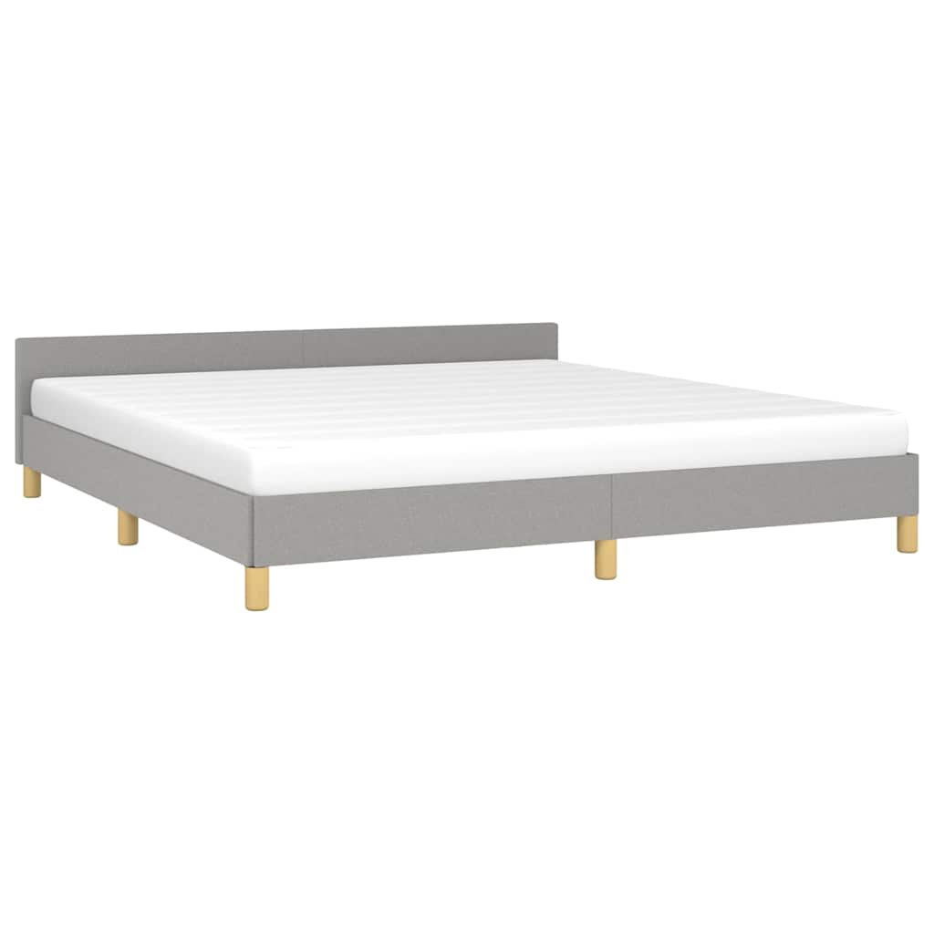 Cadre de lit sans matelas gris clair 160 x 200 cm en tissu - 3