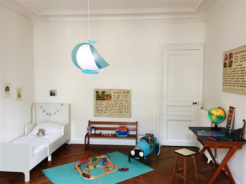 Lampe suspension enfant VOILIER - R&M Coudert - bleu - 2