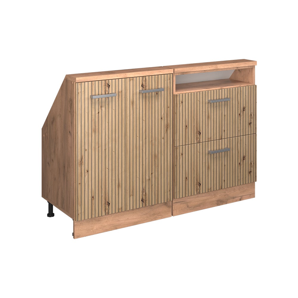Vicco Szafka kuchenna na dach skośny R-Line, Dąb rzemieślniczy, 120 cm Zestaw 2 sztuk