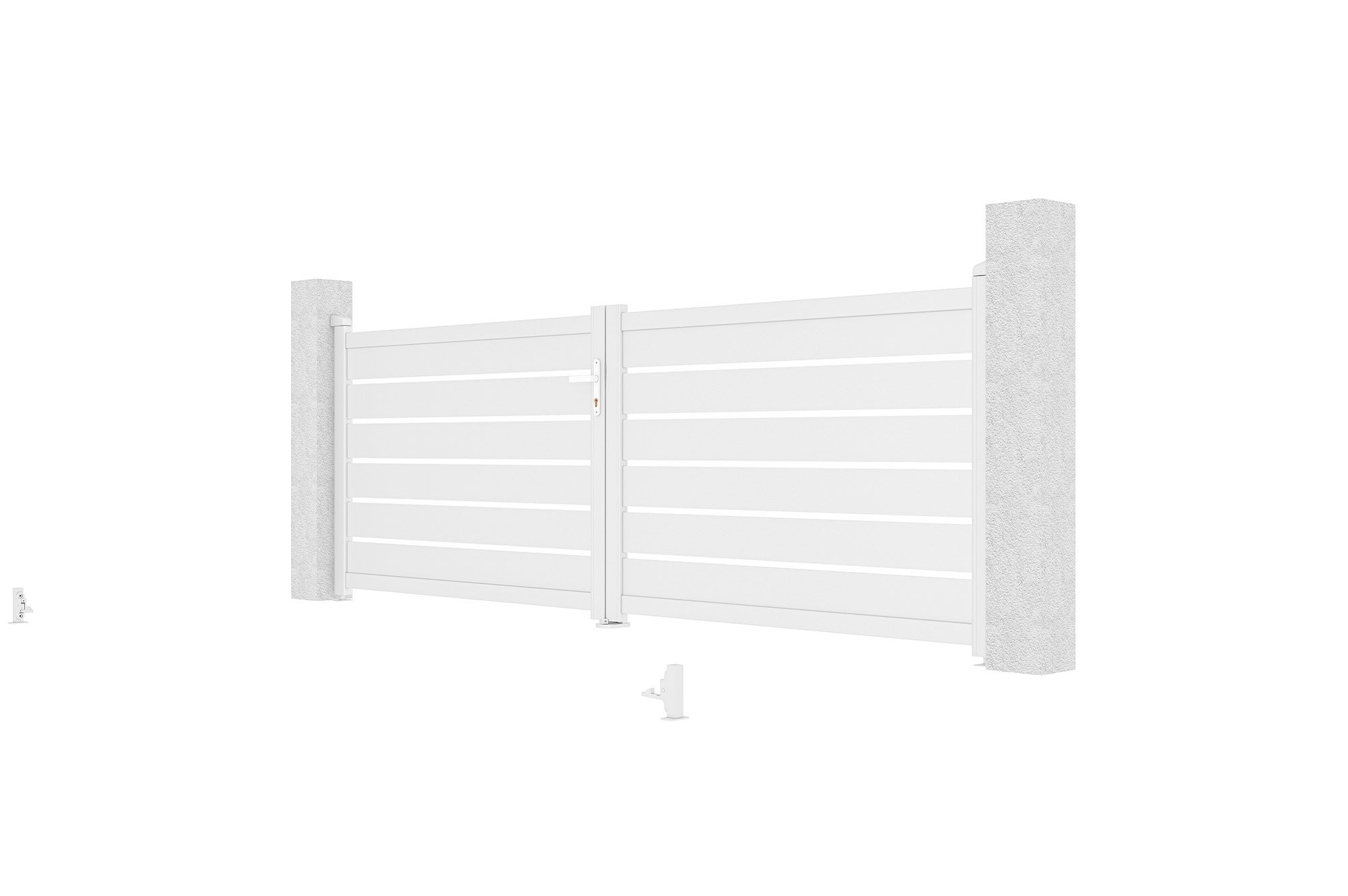 Portail battant 3,5m VOGEL H.120 aluminium blanc - 9