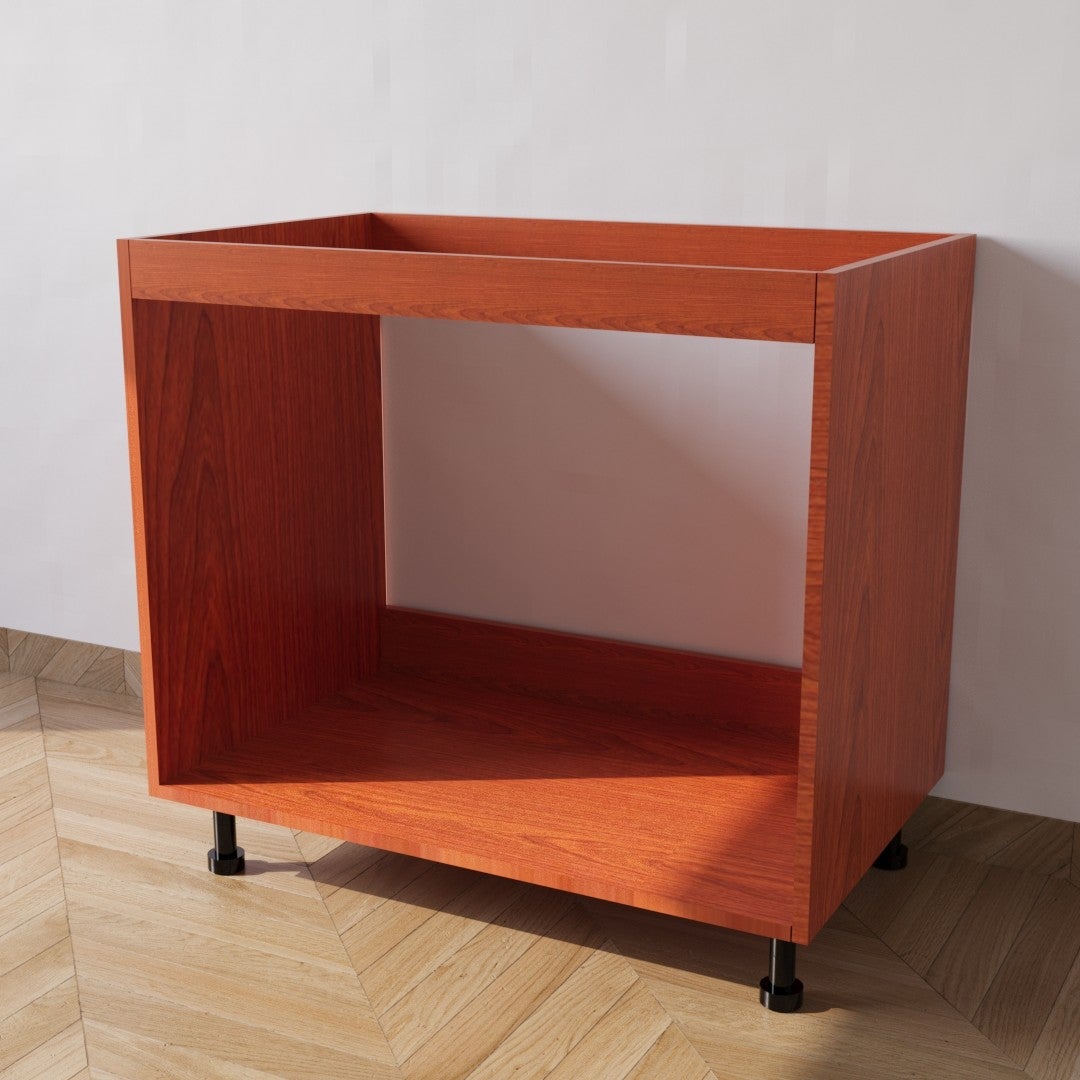 Mueble bajo para fregadero empotrado l80 h72 p55 sin puertas cerezo