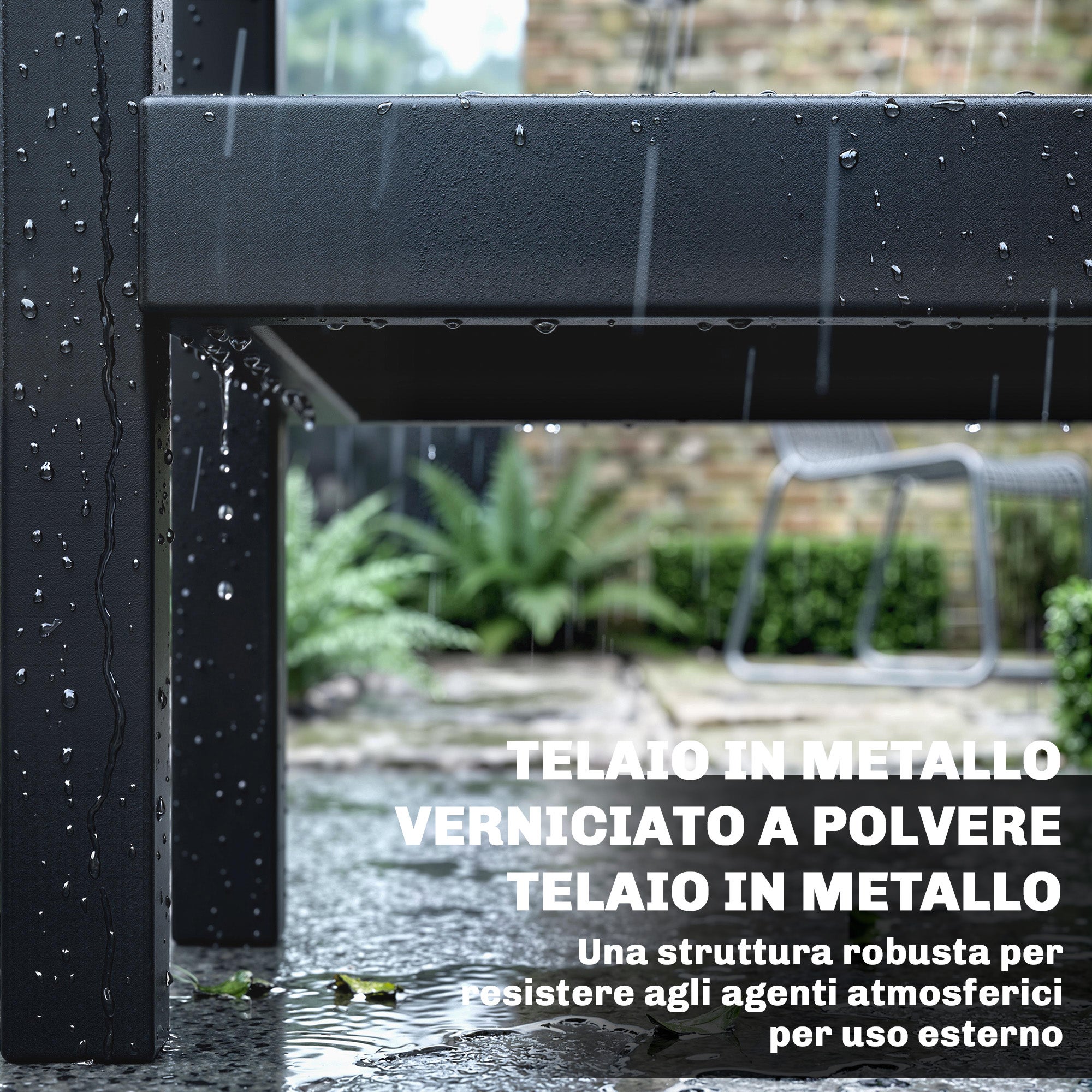 Outsunny Carrello Barbecue da Esterno con Piano in Acciaio Inossidabile, Porta Spezie, Ganci e Maniglia Laterale, Nero - 8