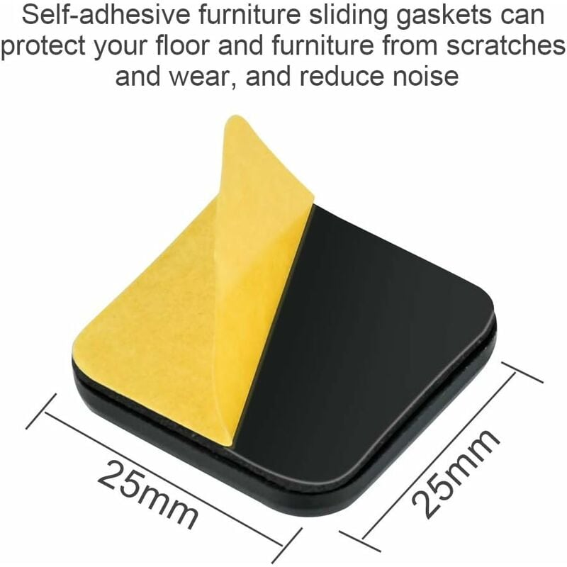 8 Piedini In Teflon Per Mobili Ø25mm - Scivoli Autoadesivi Per Tutti I Pavimenti - Foto 9