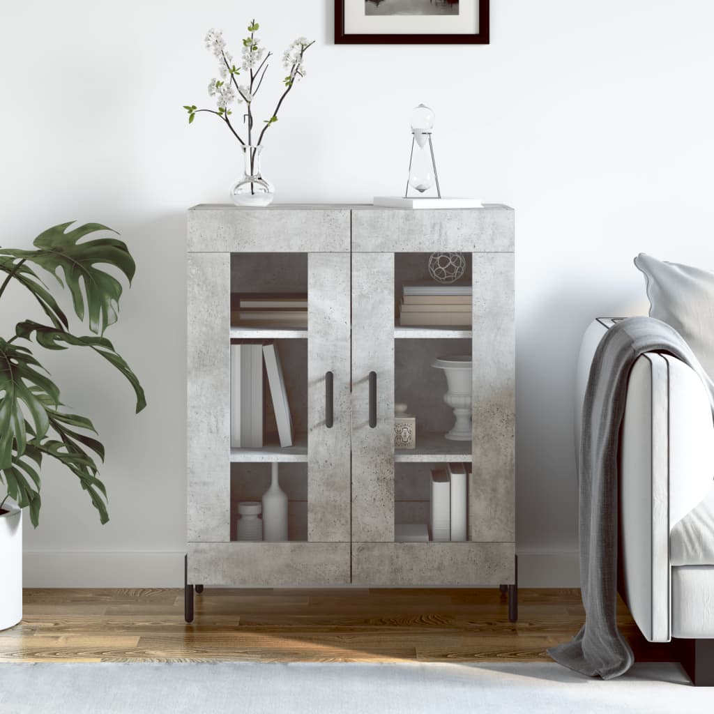 Buffet Rangement VidaXL Gris Béton 60x31x84 Cm - Bois D'ingénierie, Meuble D'entrée, Cuisine Ou Salon