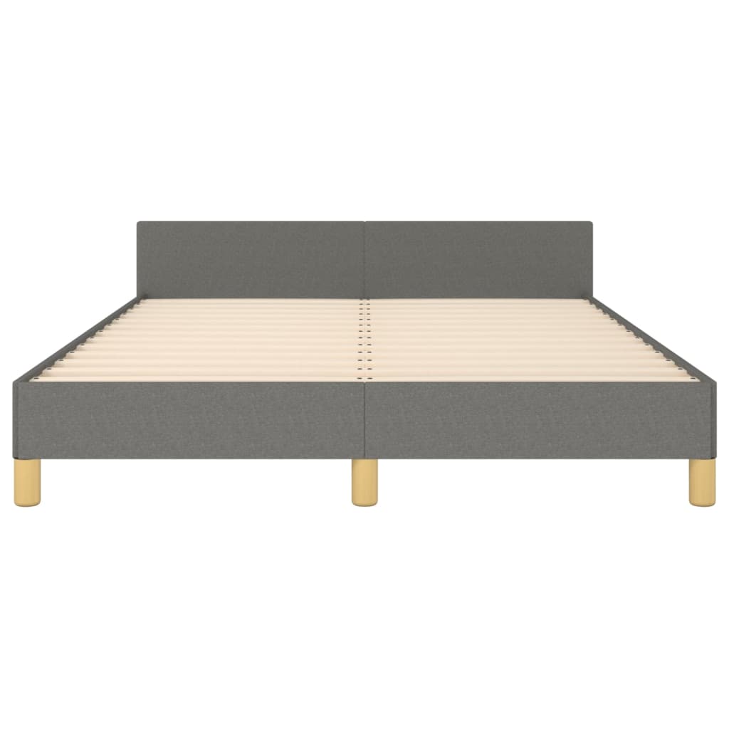 Cadre de lit sans matelas, tissu, gris foncé, pour la chambre, 140 × 200 cm - 6