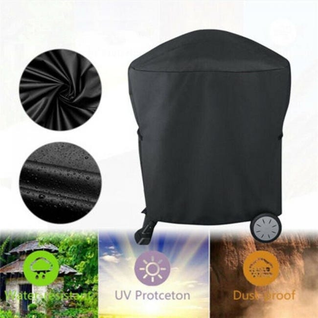 Copertura Impermeabile Per Barbecue | Protezione Resistente Ai Raggi UV Per Weber Q1000 E Q2000 Series, Tessuto Oxford, 54x76x69 Cm, Nero