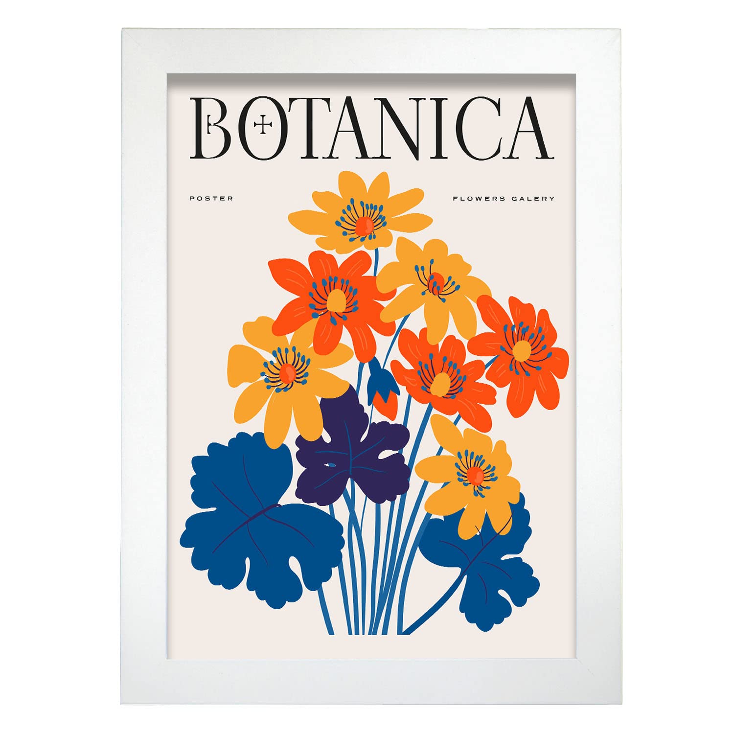 Affiche Avec Des Fleurs Et Des Plantes Anneau Fleur Illustrations  Artistiques Modernes Pour La Dcoration Intrieure A4 Avec Cadre Blanc |  Leroy Merlin