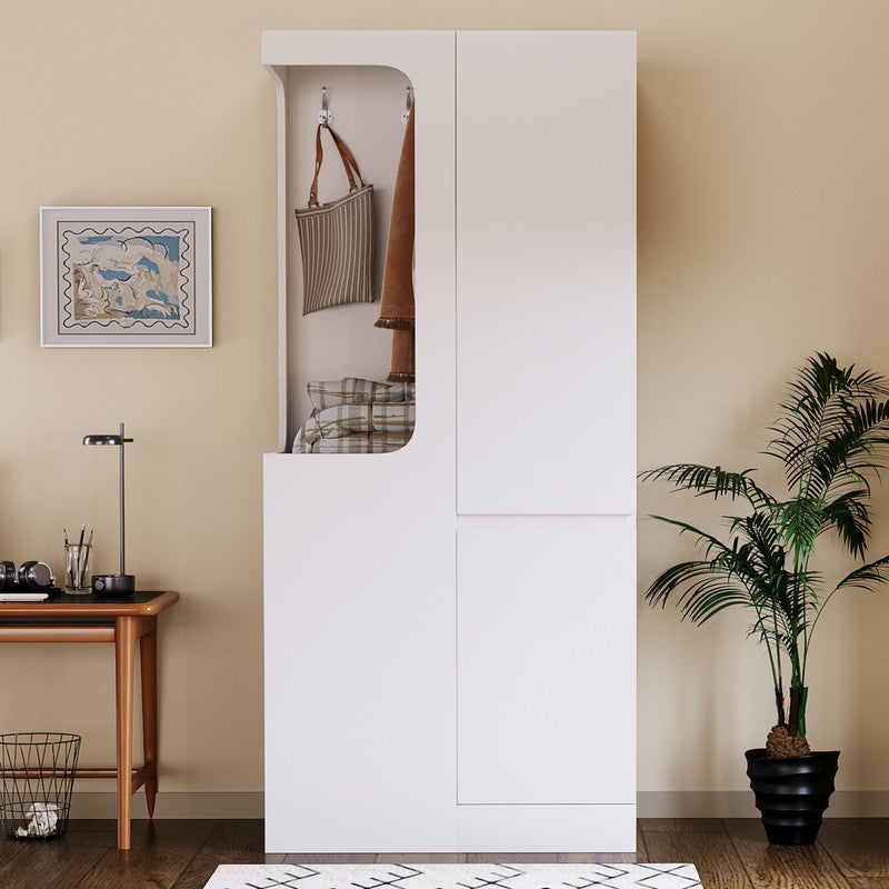 Szafa 70x40x170 cm - z 4 szufladami - 2 drzwi - z przegródkami - kolor biały