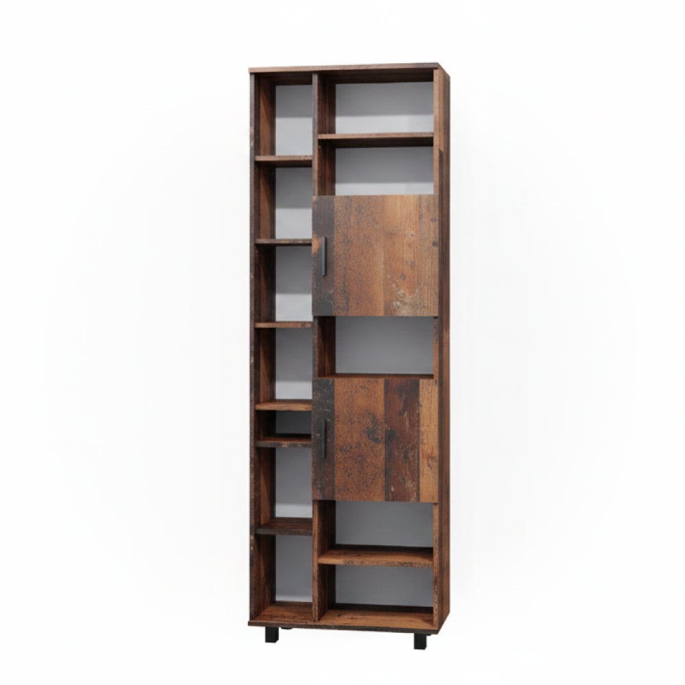 Vicco Szafka łazienkowa Ilias, Rustykalny dąb, 60 x 190 cm z drzwiami i otwartymi przedziałami