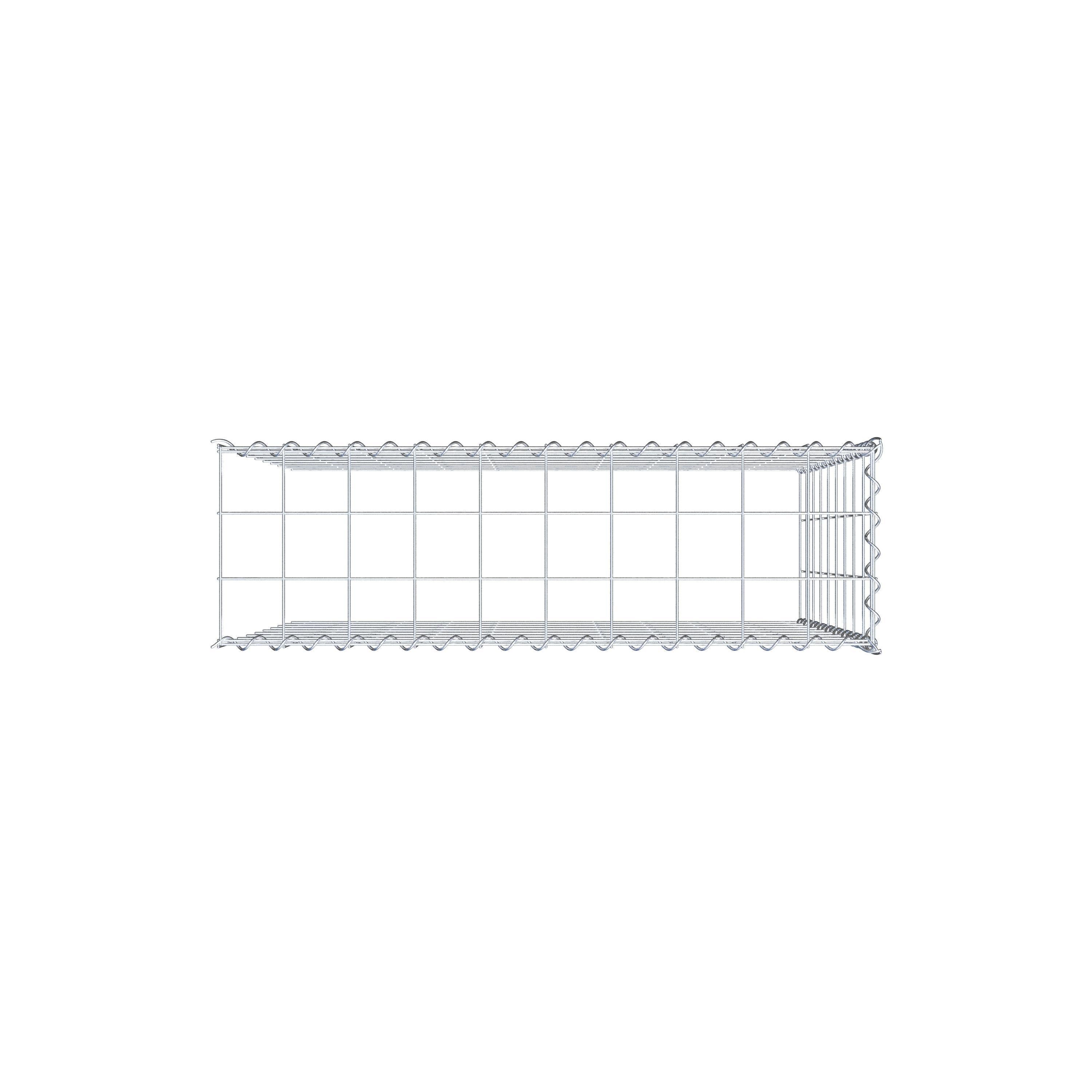 Gavión para ampliar y apilar, 100x90x30cm (LxHxP), malla 10 x 10cm, sin rejilla frontal ni inferior - 6