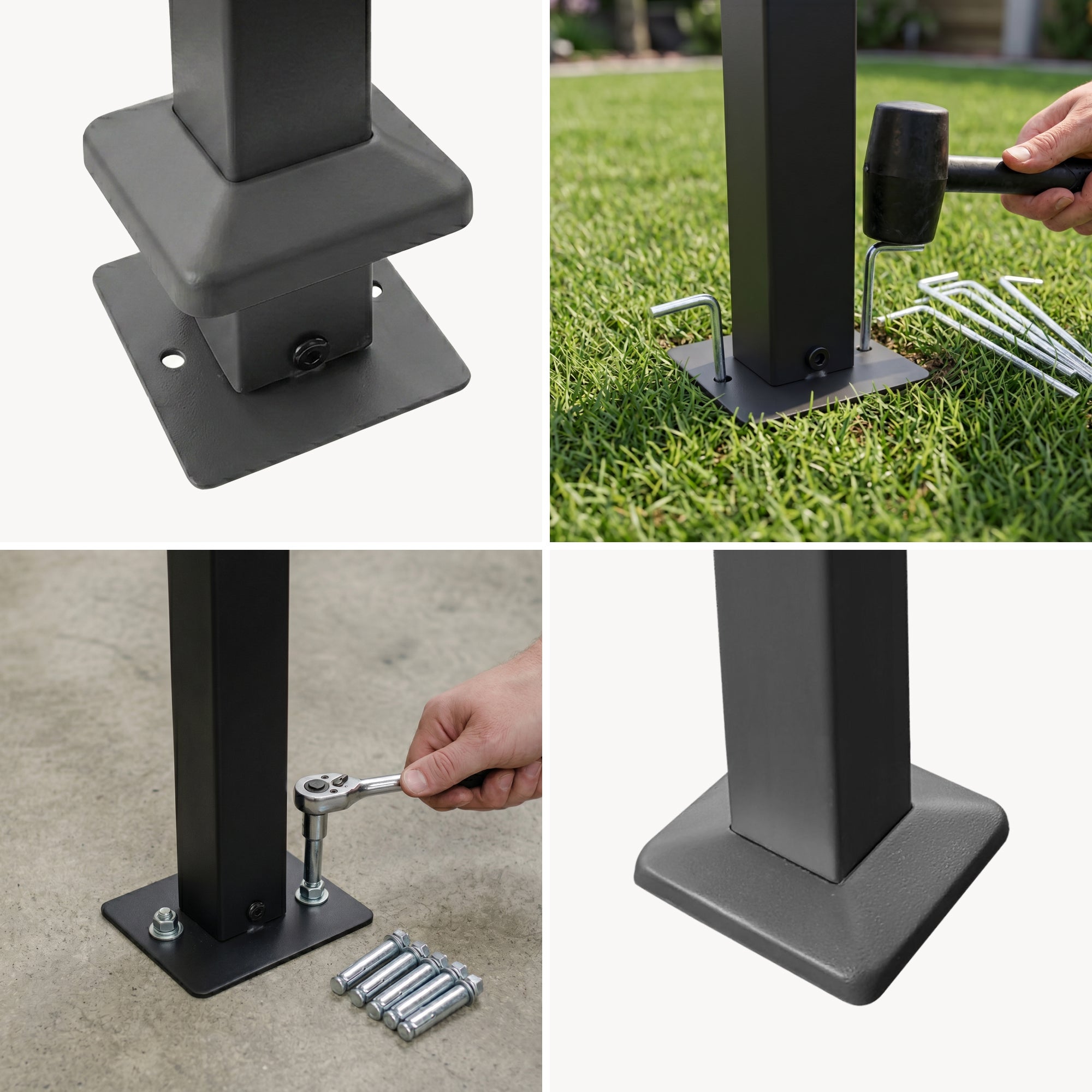 Tonnelle de Barbecue Pyrgos 215 x 220 x 140 cm Anthracite Gris Foncé [en.casa] - 8
