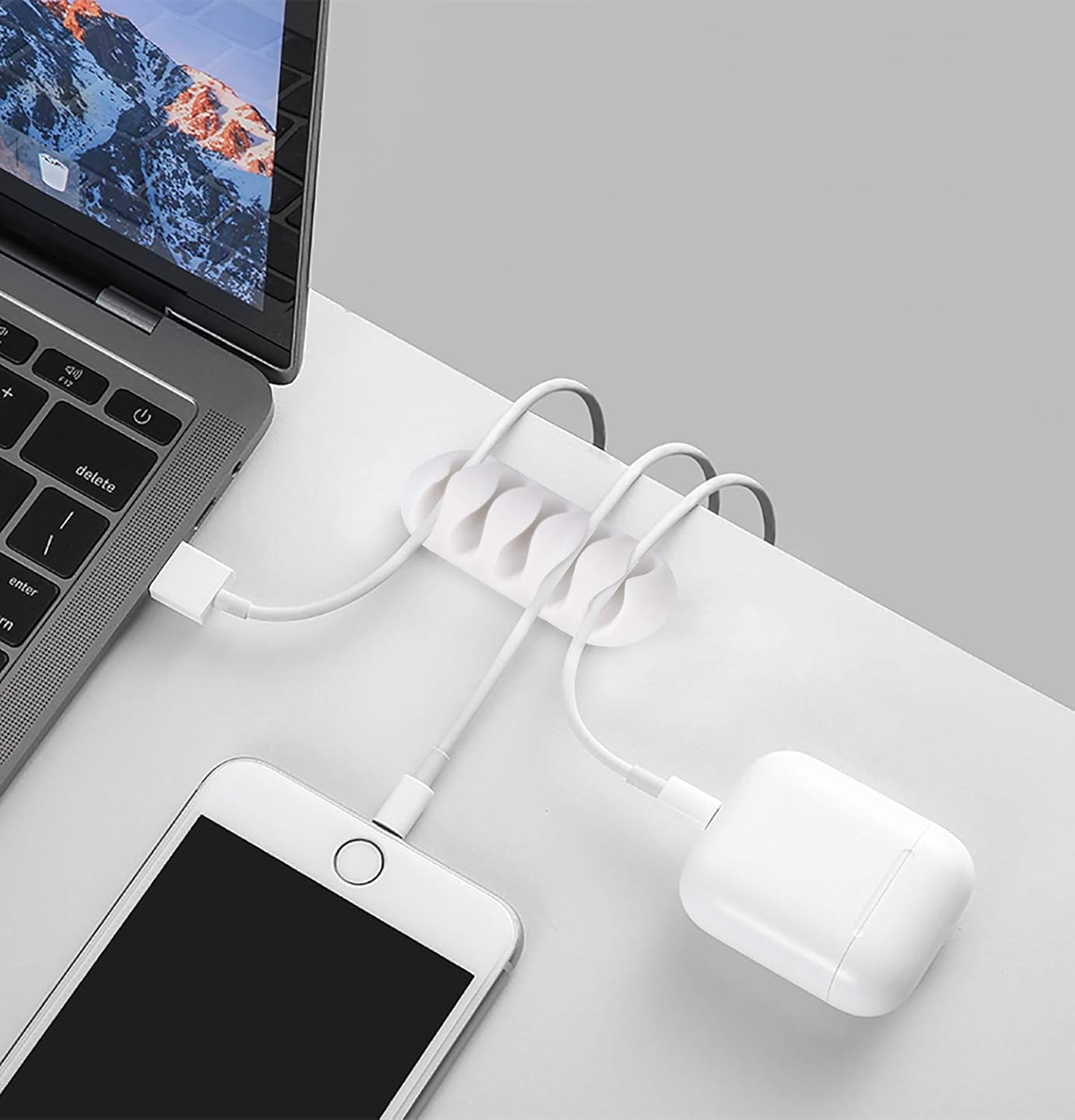 Clips De Câble Adhésifs - Lot De 100 - Blanc - Gestion Fils Bureau/Maison - Pour Câbles USB, Souris, Etc.