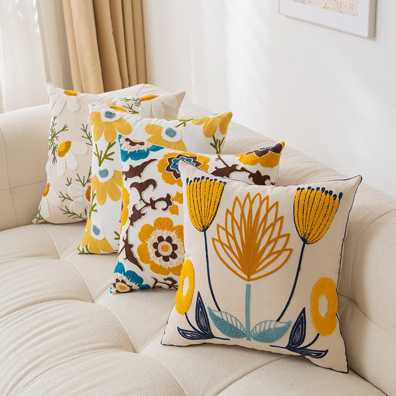 Lot De 4 Housses De Coussin Extérieur 45x45cm Imperméables - Feuilles D'Eucalyptus Vert Pour Jardin Et Salon