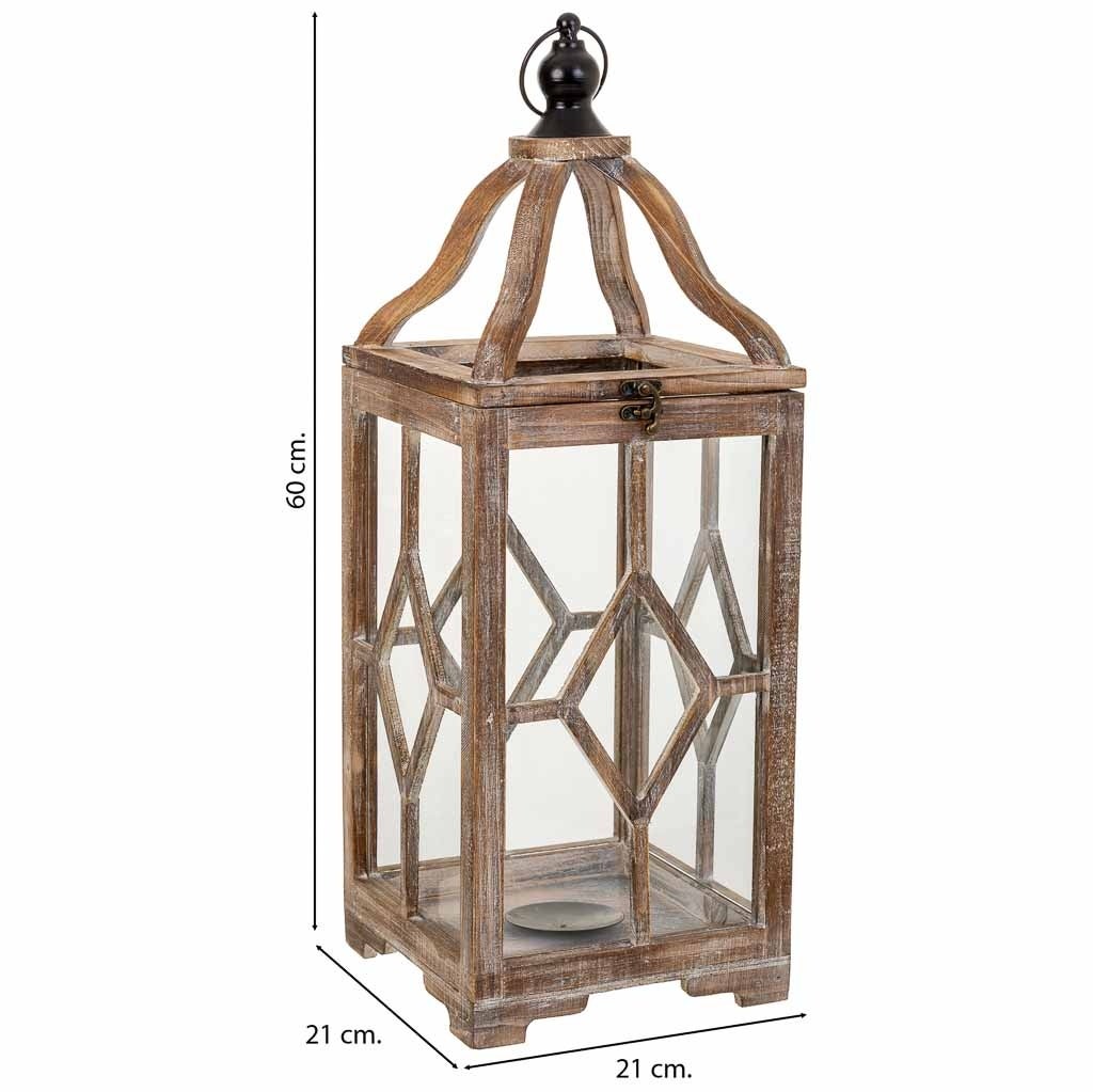 Farol de madera 21x21x60h cm - 3