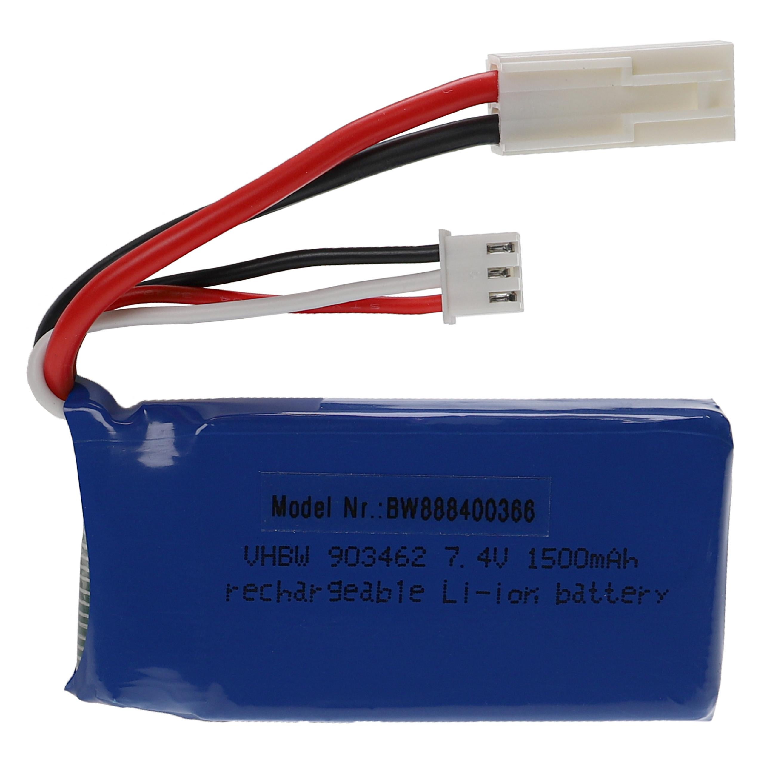 Batterie Li-ion 1300mAh 7.4V KET-2P Pour Modélisme RC - 2S1P, Connecteur XH 2.54, Marque Vhbw, Neuve