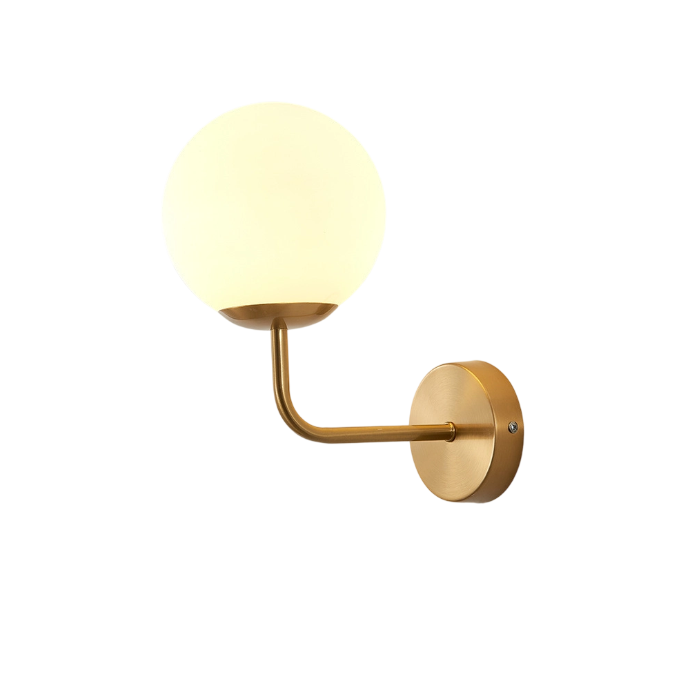 Lampa Ścienna Wewnętrzna LED Biała Ciepła Lampa Kinkiet Kula ze Szkła Matowego Wodoodporna Oprawa Oświetleniowa do Łazienki Salonu Sypialni Korytarza