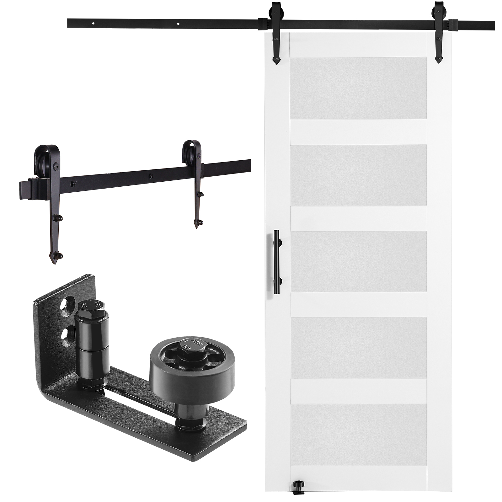 Fpz - Juego De 4 Tiradores Para Puerta Corredera De Granero De 17,78 Cm, Mango Invisible Moderno Y Resistente, Con Parte Inferior Plana, Fácil De Instalar