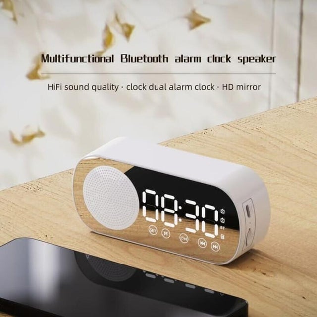 Réveil 2 en 1 et haut-parleur Bluetooth avec écran LED, radio-réveil audio Bluetooth intelligent pour chambre à coucher