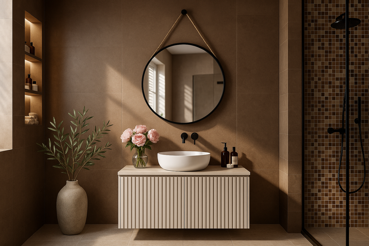 MARINE LINE lustro w czarnej ramie 60cm
