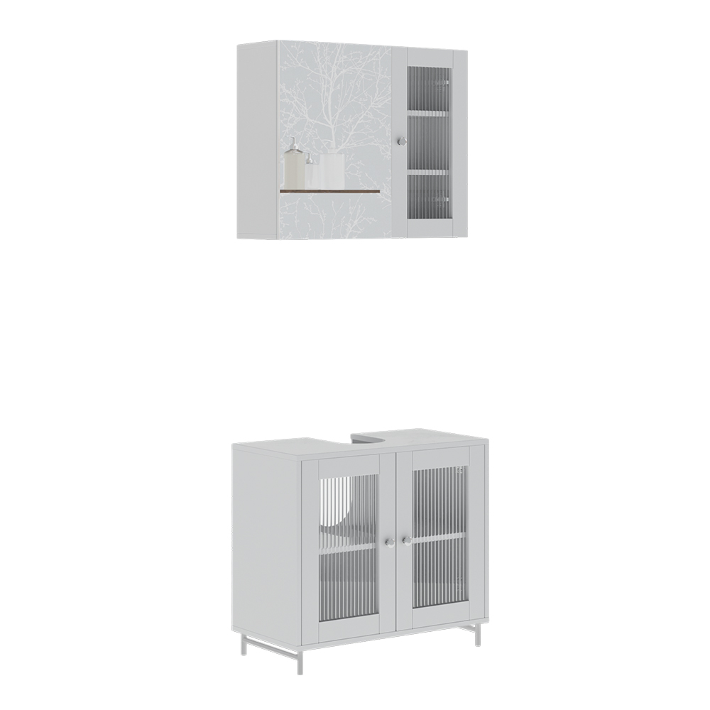 Vicco Zestaw mebli łazienkowych Malte, Biały, 2 części