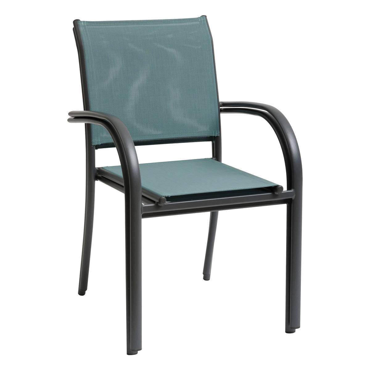 Fauteuil de jardin empilable Piazza Vert jade & Graphite - Hespéride - 2