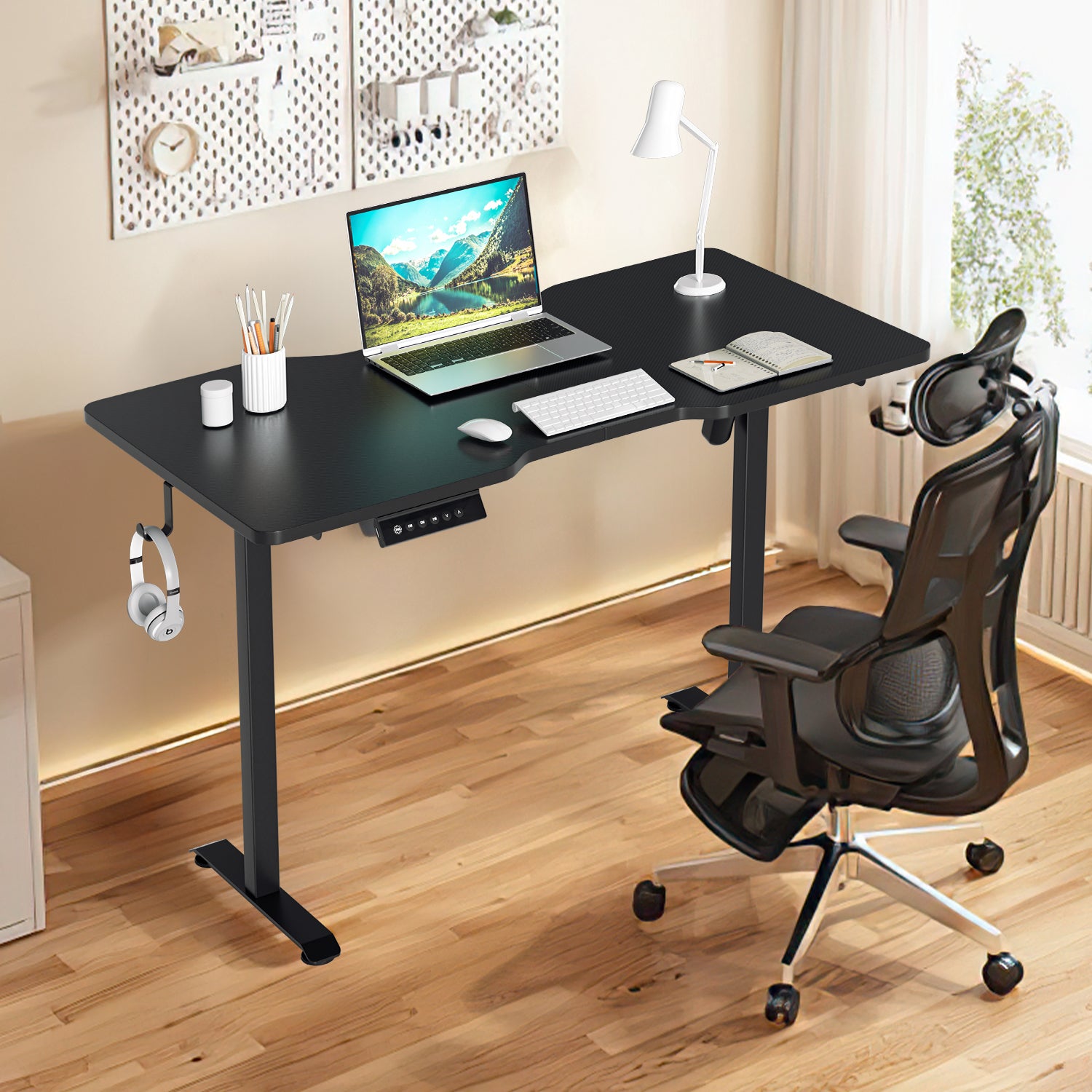 Bureau Gaming électrique Réglable En Hauteur 160x80 Cm - Moteur Silencieux, 4 Positions Mémoire, Support 80 Kg