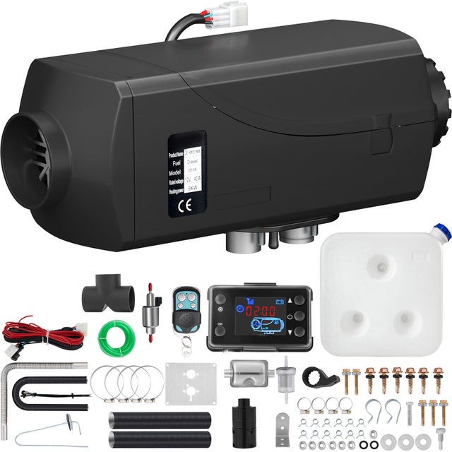 Riscaldatore d'aria diesel da 5 kW 12 V con interruttore LCD e silenziatore per camper, rimorchi, camion, barche. SucceBuy