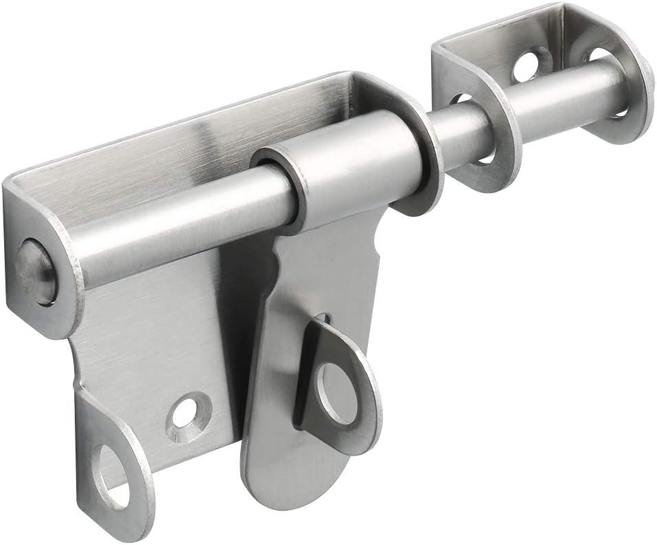 Zamek do drzwi wewnętrznych, zamek do drzwi zewnętrznych przesuwnych 12 cm, szczotkowany