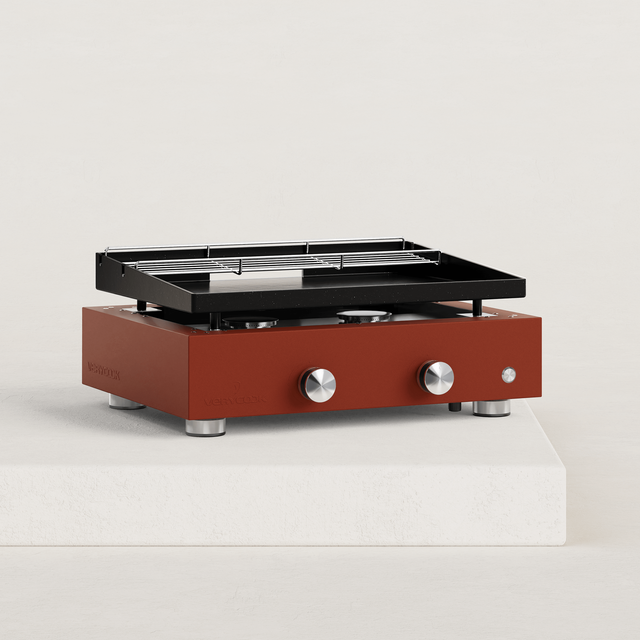 Plancha gaz Simplicity 2 feux émaillée Acier émaillé double couche 6mm d'épaisseur