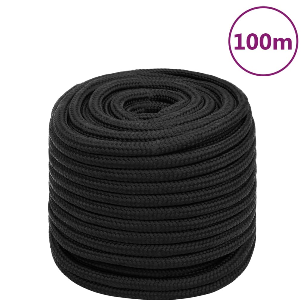 Corda | Cordão de 16 mm 100 m polipropileno preto completo CFW78343 - 2