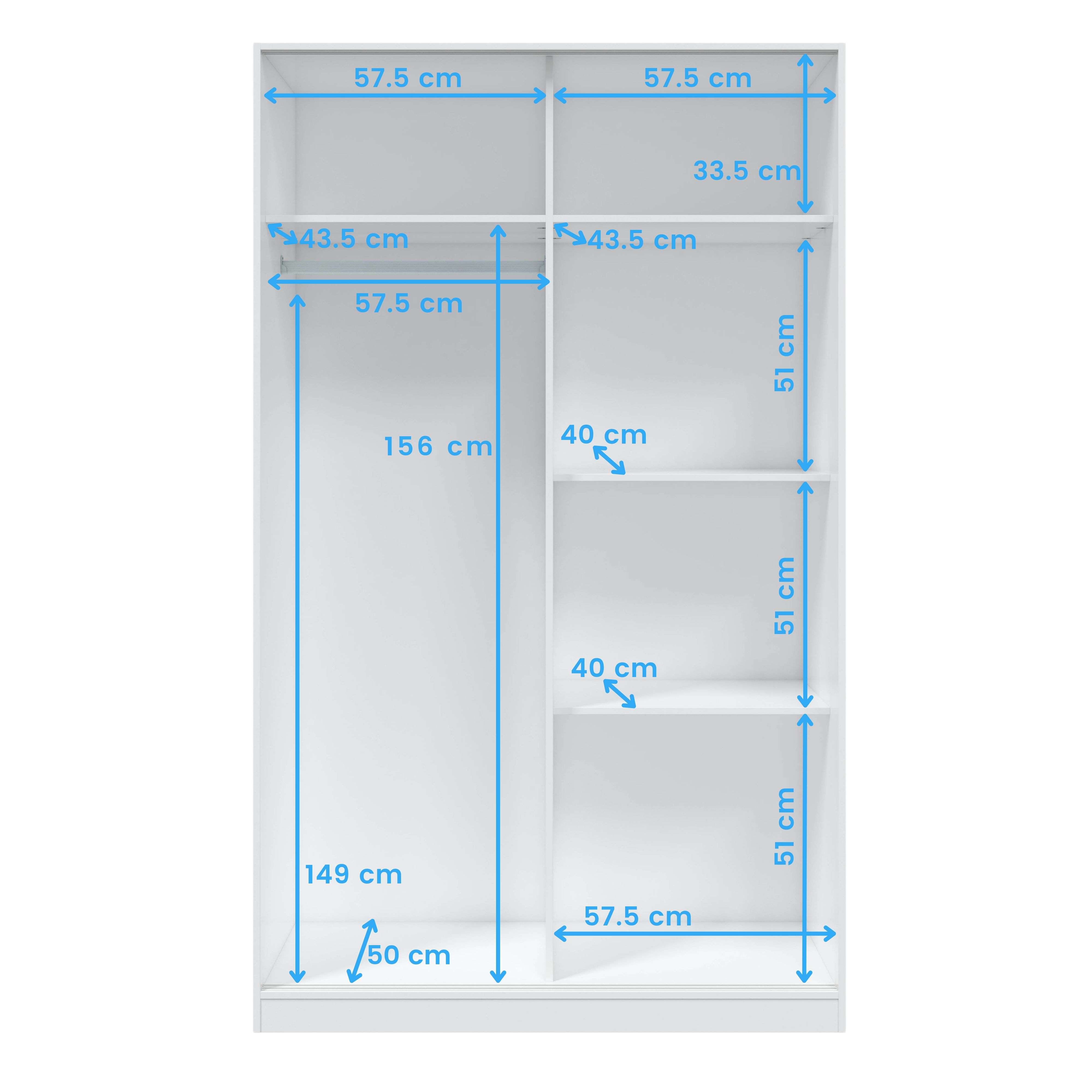 Armoire FLORA 2 portes coulissantes L120 x H200cm - Blanc - 9