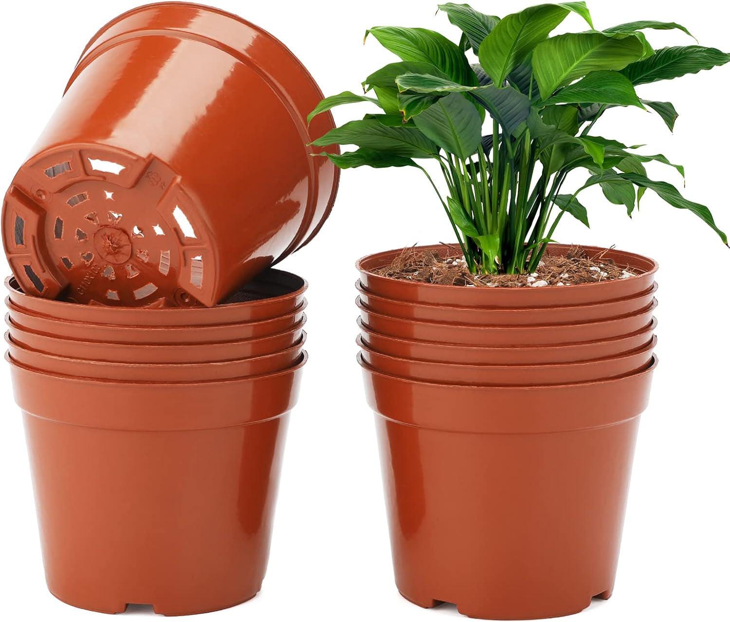 Nihow Vaso Moderno In Ceramica 5+7 Pollici, Elegante Vaso Per Fiori Per Piante Da Interno E Decorazione Casa (Nero & Naturale)