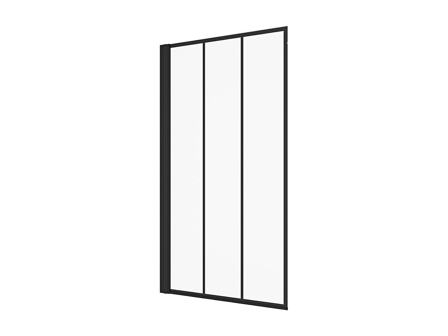 Pare-baignoire pivotant noir mat look atelier - 80 x 140 cm - DOLANA - 2