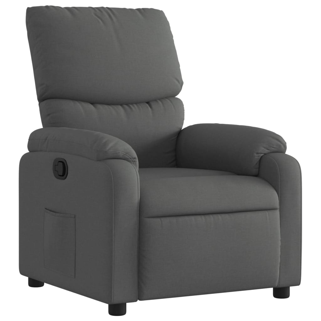 Fauteuil inclinable en tissu gris foncé - 2