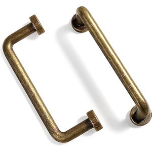 Confezione 6 Maniglie Per Cassetti In Stile Vintage – Distanza Fori 64 Mm, Colore Nero, Incluse 12 Viti Da 22 Mm