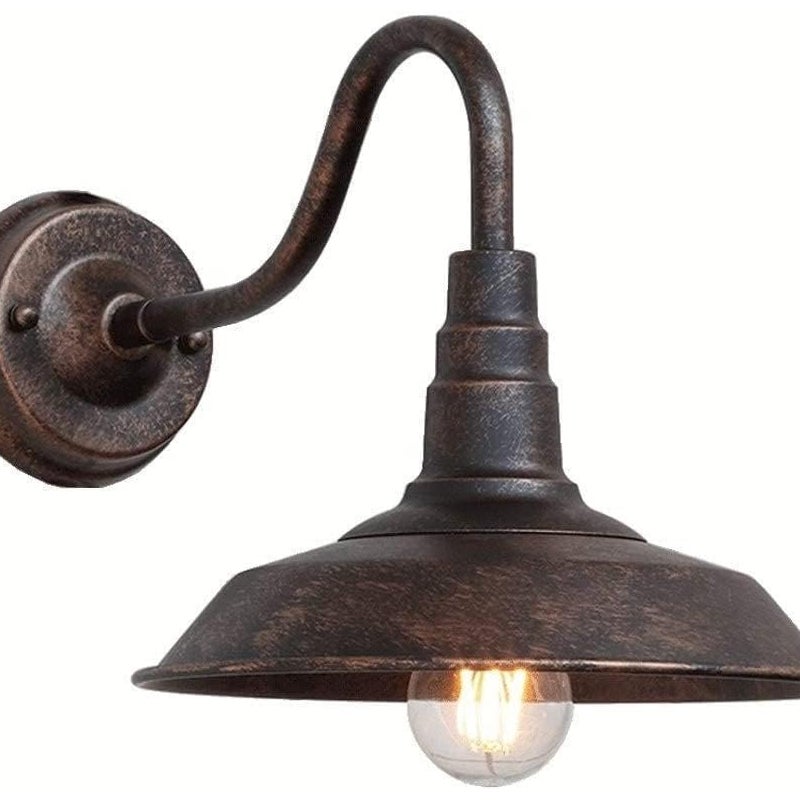 Wodoodporna lampa ścienna zewnętrzna w stylu retro IP54 w kolorze antycznego brązu, wiejska latarnia ścienna z kutego żelaza E27, oprawa oświetl