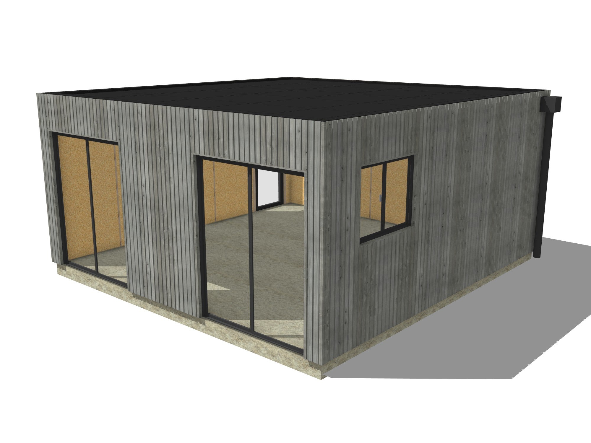 Tiny house ossature bois en bois 5,5 x 5,7 x 2,7 m / menuiseries alu k-line - 2