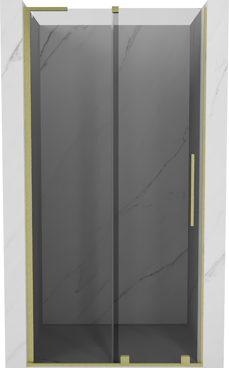 Mexen Velar L drzwi prysznicowe rozsuwane 90 cm, grafit, złote szczotkowane - 871-090-003-41-55
