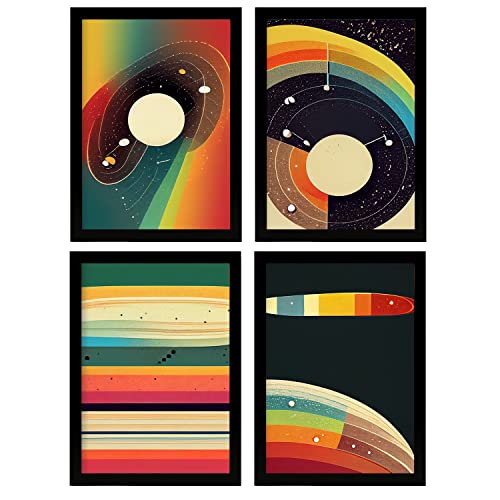 Nacnic set de 4 posters espiral en estilo abstracto llamativas y modernas ilustraciones artísticas a todo color para el diseño y size a3 sin marco