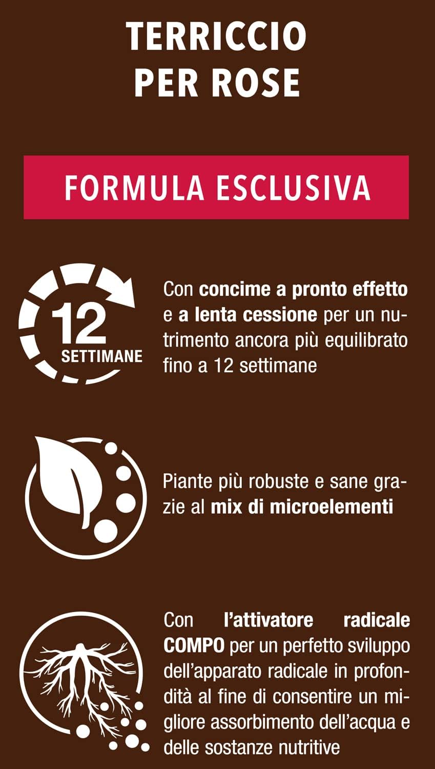COMPO SANA Terriccio per Rose 50 LT, Per Rose in Vaso o in Piena Terra, con Guano - 4