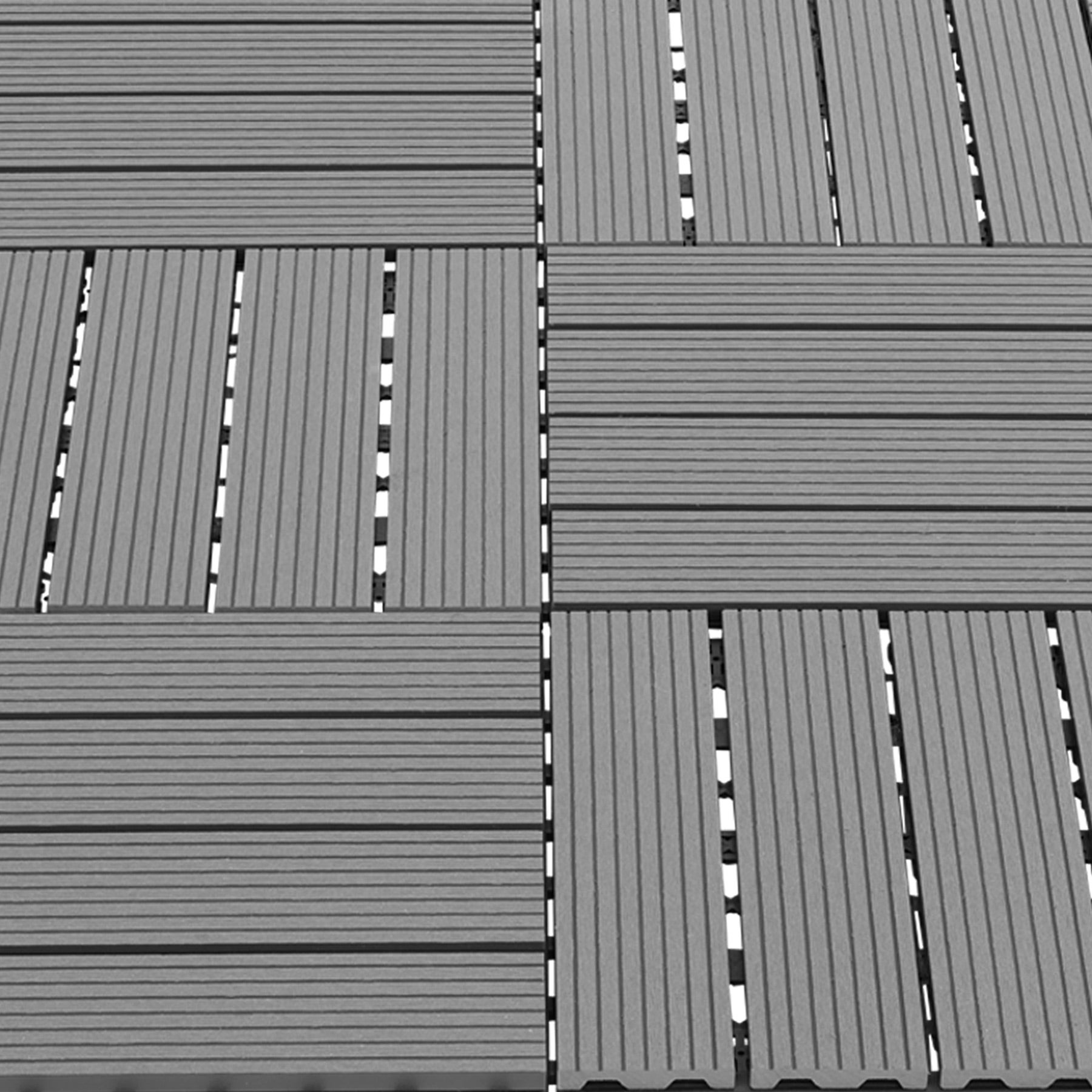 Lot de dalles de terrasse TEGULAS en WPC aspect bois Lot de 11 dalles avec système de clic TECTAKE - 9