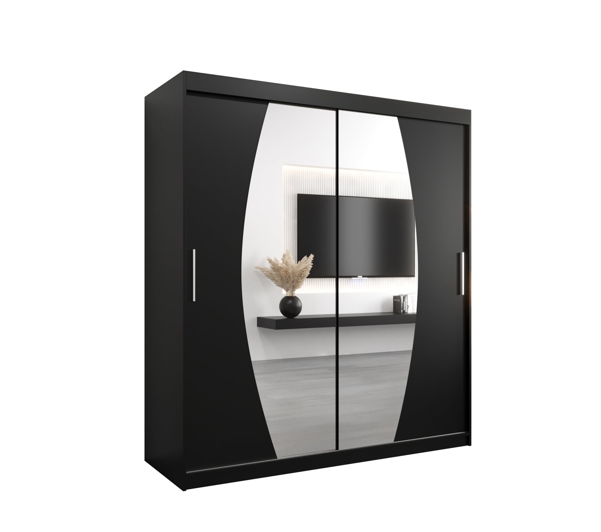 Szafa przesuwna garderoba ELYPSE 180 x 62 x 200 cm Czarny - Abiks Meble