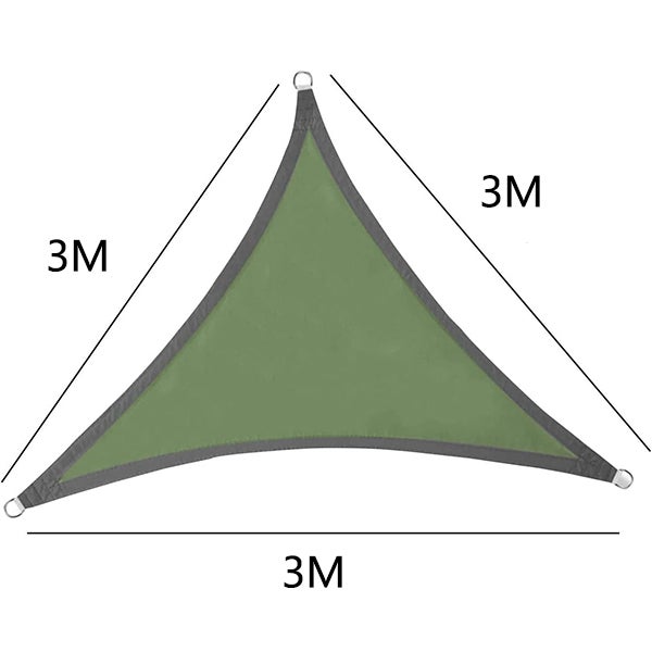 Voile d'ombrage imperméable pour jardin, protection solaire pour balcon et piscine, voile d'ombrage triangulaire vert, 3m*3m*3m - 2