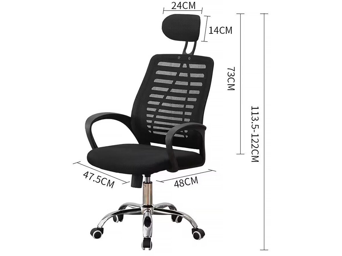 Chaise de bureau ergonomique réglable en hauteur avec appuie tête 