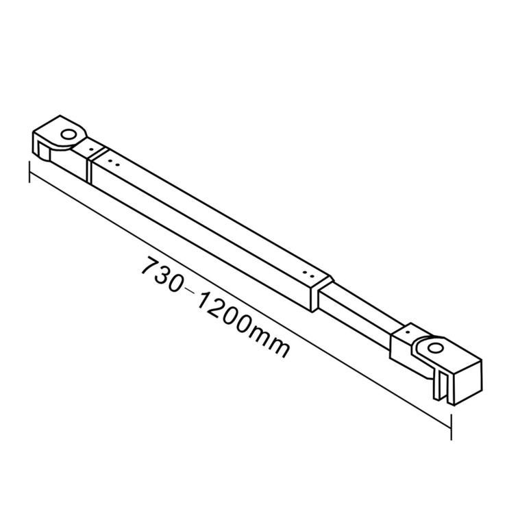Aica Barre De Stabilisation Carrée Pour Paroi De Fixation Paroi De Douche Barre De Fixation Extensible - 5