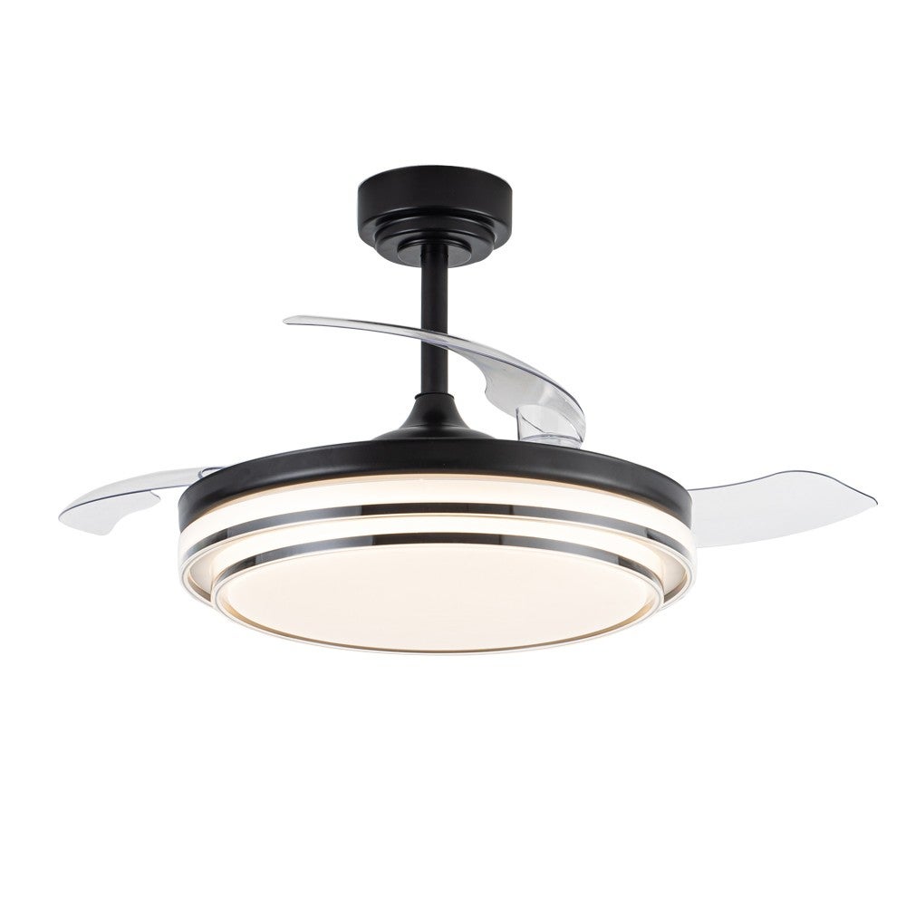 Wentylator sufitowy z oświetleniem LED 72W Mesina Czarny CCT 3000/4000/6000K ø106cm