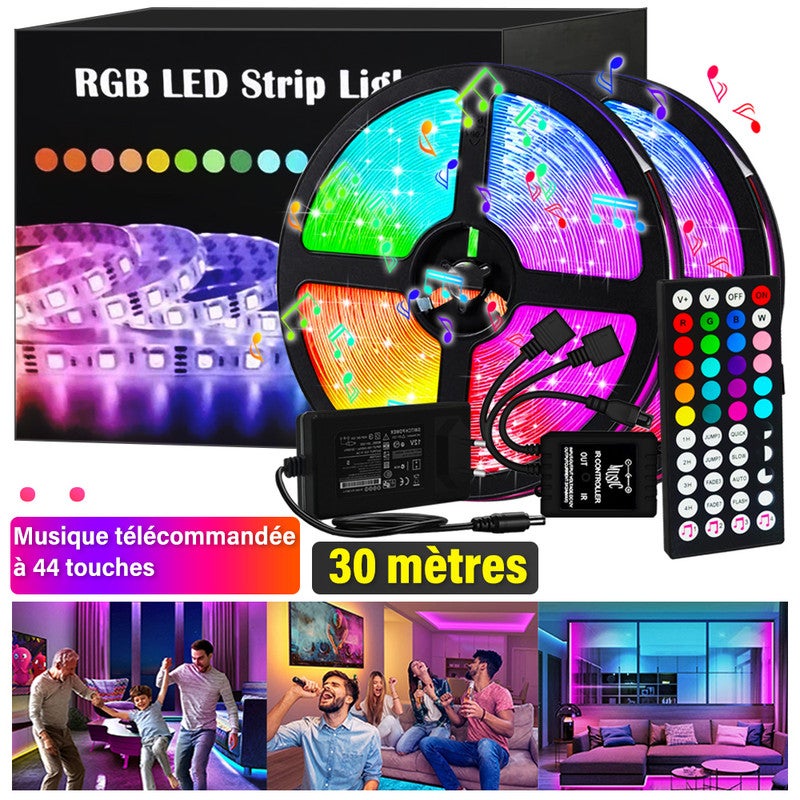 Ruban LED RGB 5050 De 10 Mètres - Multicouleur, Alimentation USB, Flexible